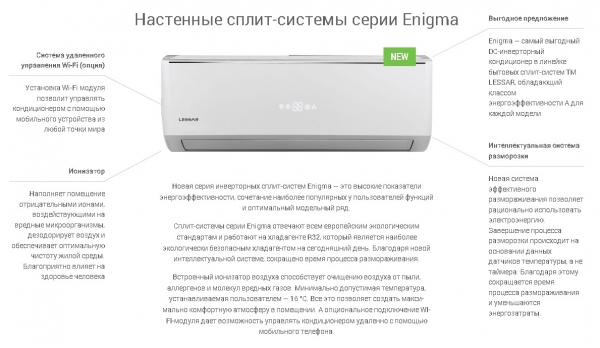 Настенная сплит система Lessar LS-HE09KDE2 / LU-HE09KDE2 Инверторный