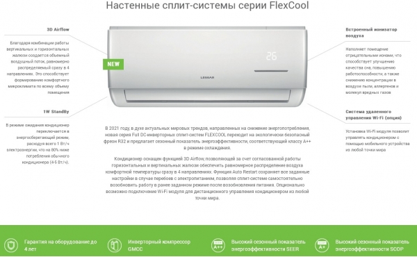 Настенная сплит система Lessar LS-HE18KSE2 / LU-HE18KSE2 Инверторный