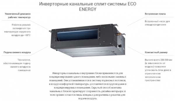 Канальная сплит система Lessar LS-HE48DVA4 / LU-HE48UVA4 (инверторная)