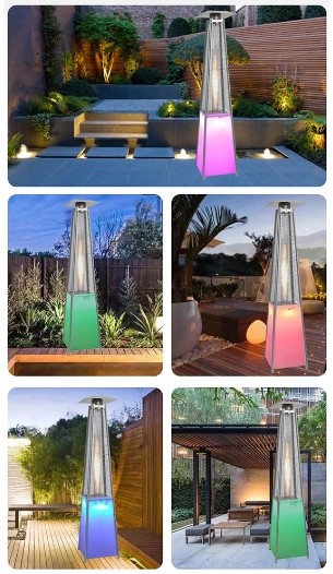 Уличный обогреватель Neoclima 08HW-BL (c LED-подсветкой, газовый, инфракрасный, пирамида)