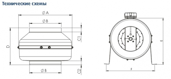 Канальный вентилятор Sysimple TK 355-B (круглый)